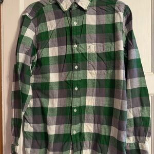 Club Room Green and Gray Checkered Men's Shirt